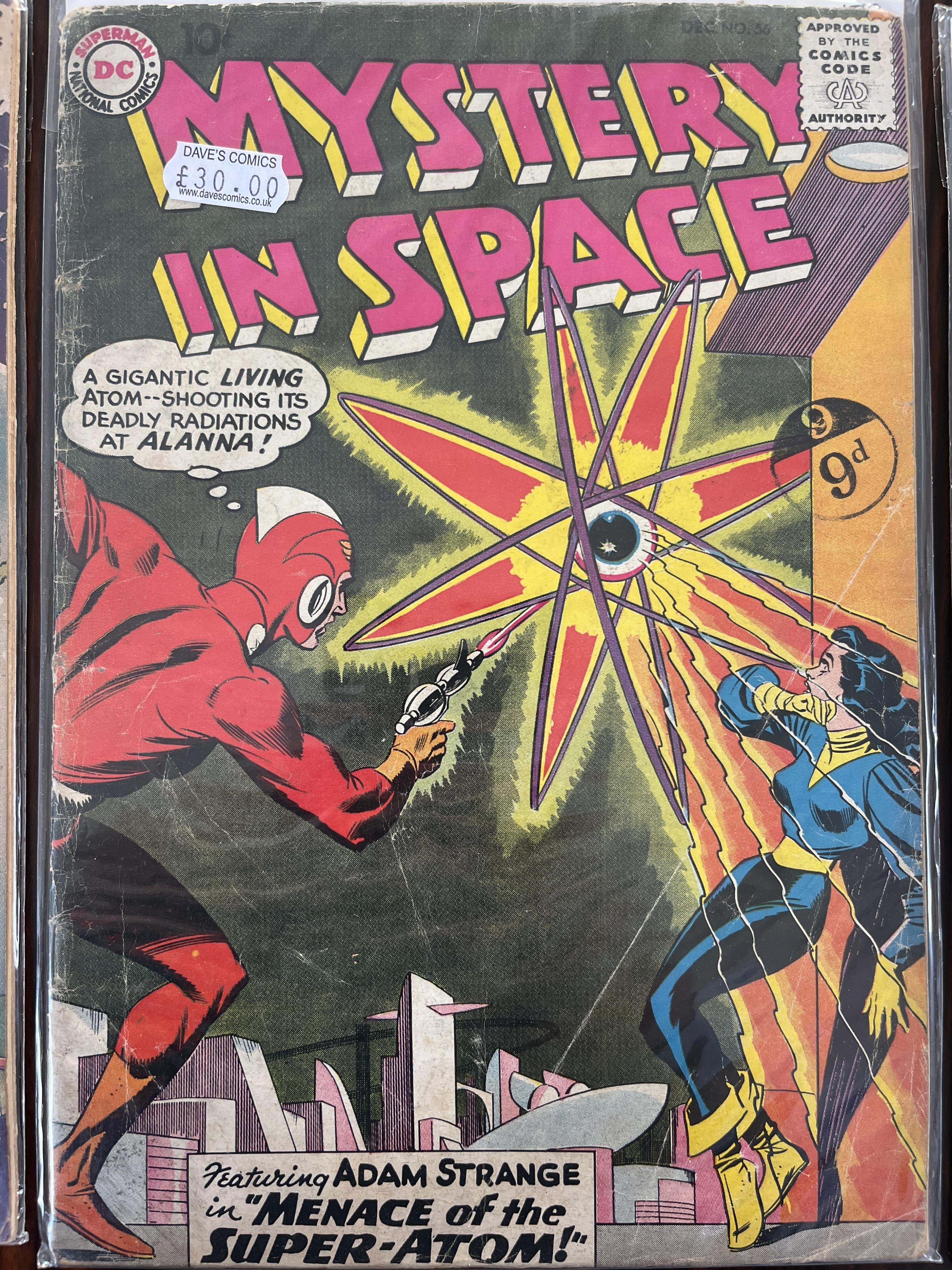 Mystery in Space, DC comics, Vol. 1, 17 issues between 27–114, comprising, #27, #38, #56, #73, #81, #82, #84, #88 x3, #94, #95, #98 x2, #99, #105, #114A